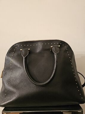 Danier Black Studded Satchel Handbag